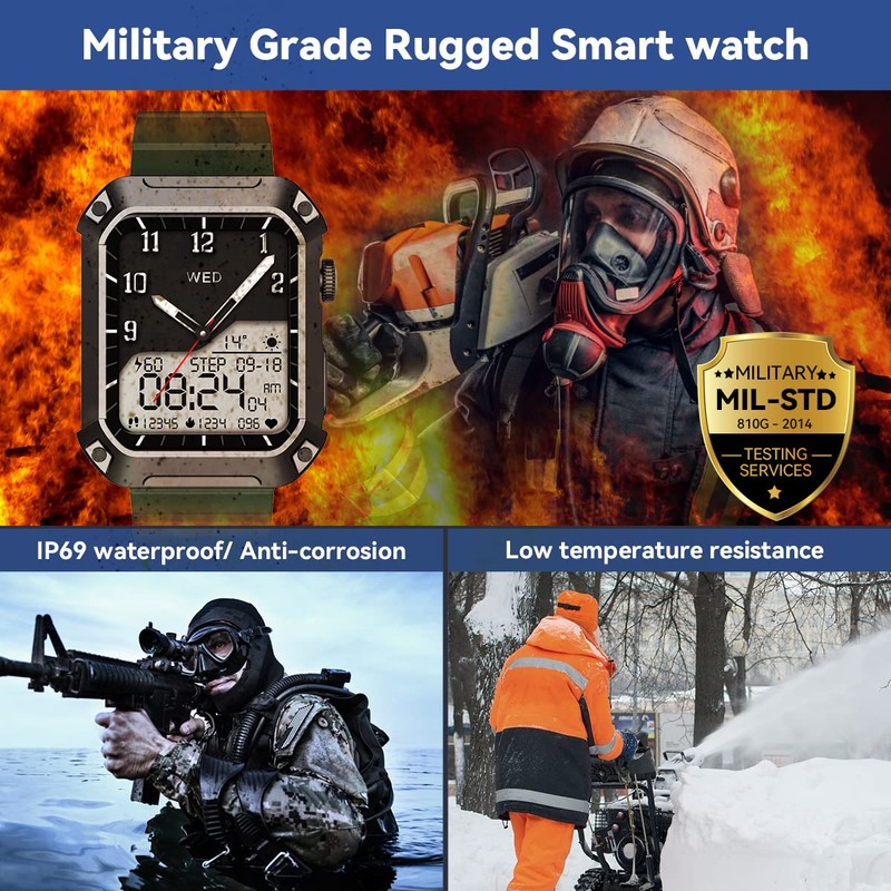 Njord Gear - Reloj inteligente militar para hombre, con Bluetooth,