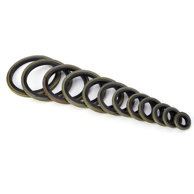 240pcs 6\8\10\12\14\16\18\20\22\24\27\30mm Metal Rubber Sealing Oil Ring Drain Plug Gasket