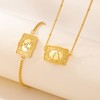 ROJHOL 2 Pcs Gold Silver Initial Necklace Bracelet Set for