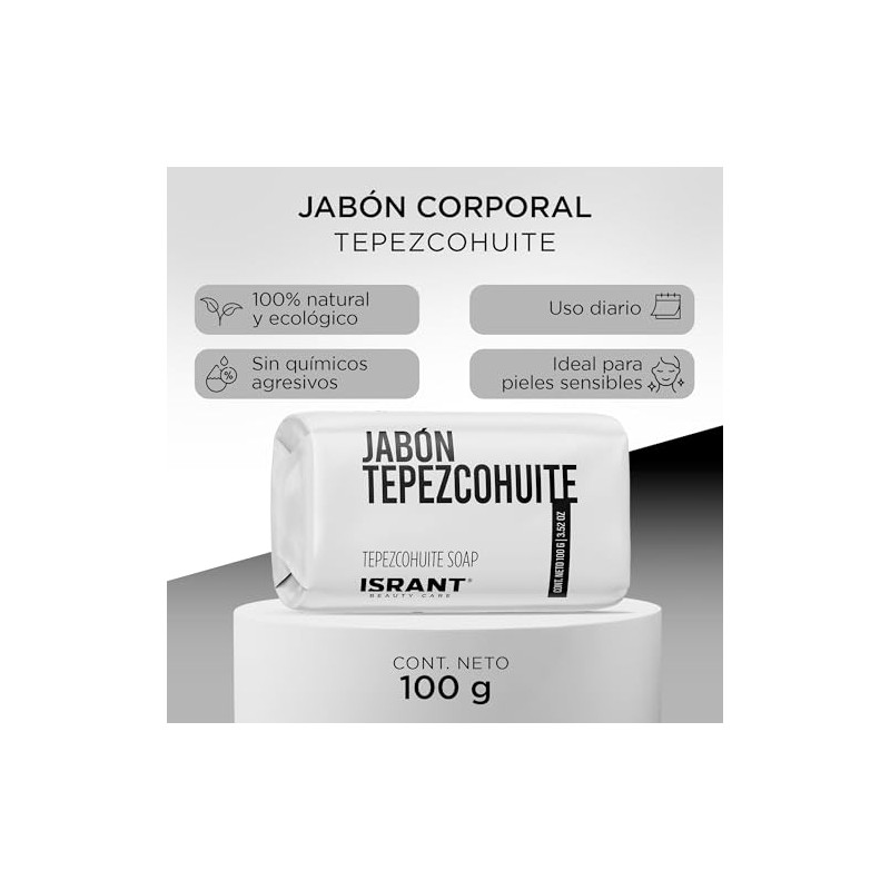 Pack de 12 Jabones de Tepezcohuite Corporal Natural ISRANT 100g