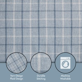 Madison Park Window Curtain for Living Room Thermal Insulated Fleece Lining, Cabin Plaid Curtain Room Darkening Window Drapes Bedroom, Anaheim, 1-Single Panel Pack, 50" x 84" Rod Pocket, Denim Blue