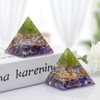 KYEYGWO Amethyst Positive Energy Pyramid Gemstone, Tree of Life Pyramid
