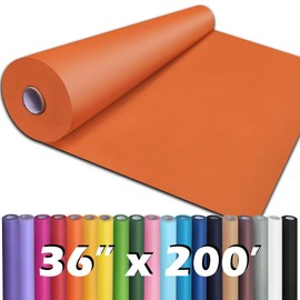 PerkHomy 36" x 2,400" (200') OrangeRed Kraft Paper Roll for Craft Bulletin Board Paper Art Table Covering Crafting Gift Wrapping Bouquet Packing Parcel 80GSM 55LB (OrangeRed, 36" x 200')