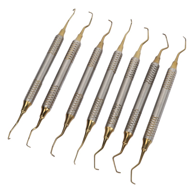 7 Pieces Teeth Plaque Remover Kit Multiple Shapes Metal Cleaning
