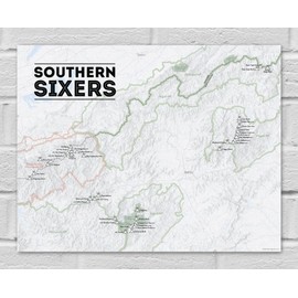 North Carolina & Tennessee 'Southern Sixers' Checklist Map 11x14 Print (Gray)