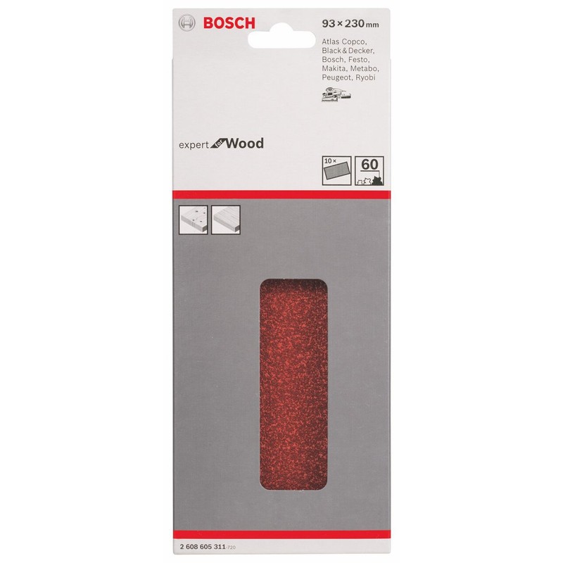 Bosch 2608605311 93 x 230 mm Sanding Sheets for Conventional