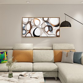 Framed Wall decor for Living Room Brown Abstract Canvas Wall Art - Kitchen & office Wall Art Prints Modern artwork, Wood Frames Decor, Bedroom Decorations 24×48