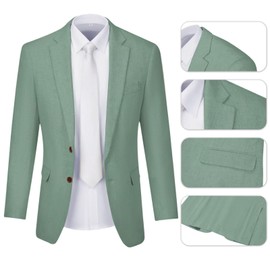 Beach Wedding Suit for Men 3 Pieces Linen Light Green Prom Suit Homecoming Suit Jacket Vest Pant Groomsmen Suit Summer Thin LG-3630