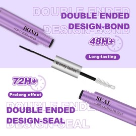 Lash Bond and Seal 2 in 1 Eyelash Extension Glue Long Lasting Strong Hold Waterproof Cluster Lash Glue for for DIY Lash Extensions-Black