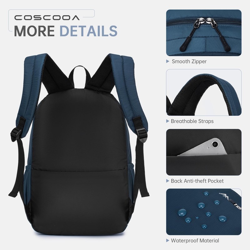 COSCOOA Small Carry On Backpack 20L,United Airlines Personal Item Bag