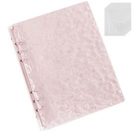 AQUILIVE Girls Sticker Notebook, A5 Size, Binder, Collage Notebook, Four Seasons Type, Removable Card File, For DIY, Small Card Collectors, Etc. (Pink)