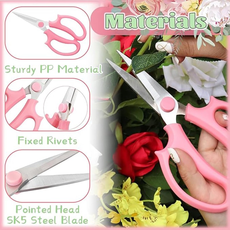 Oviovky 2Pcs Garden Scissors, Stainless Steel Pruning Shears with Pointed