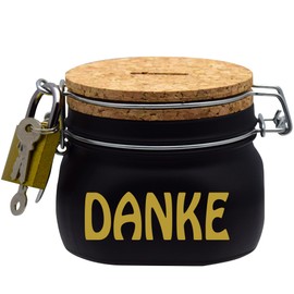 Money Box Money Gift Ideas Thank You Black Size S 0.5 Litres