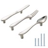 CENGOOD 3-Pack Cabinet Pulls Spoon Knife Fork Shape Door Handles