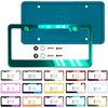 NAROWAN Silicone Back Guard License Plate Frame Green Mirror Chrome