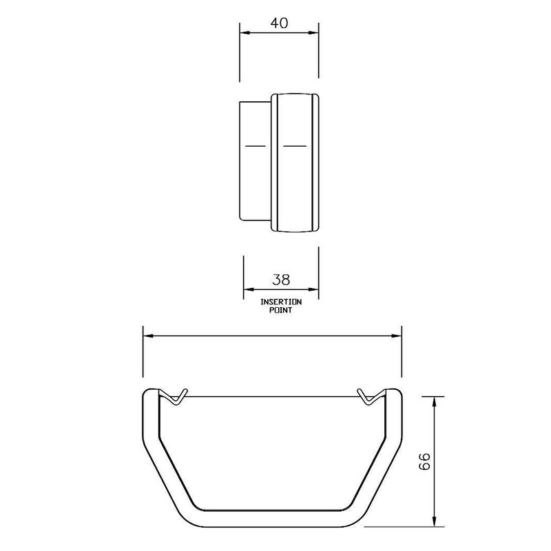 FLOPLAST 114mm Square Gutter External Stop End - Black