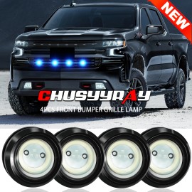CHUSYYRAY 4pcs Blue Raptor Style LED Front Grille Lights kit for TOYOTA RAV4 2019-2025