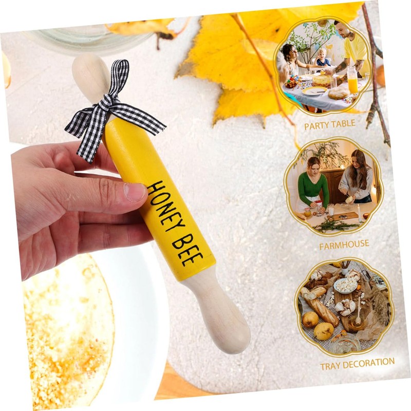 ULTECHNOVO 2pcs Mini Wood Rolling Pins for Holiday Decor Charming
