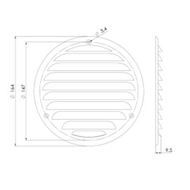 LIRAST 5" Round Vent Cover for Wall and Ceiling - Aluminum Alloy Soffit Vents for Outdoor and Indoor - Metal HVAC Return Air Grille with Mesh - External Diameter: 6.46"