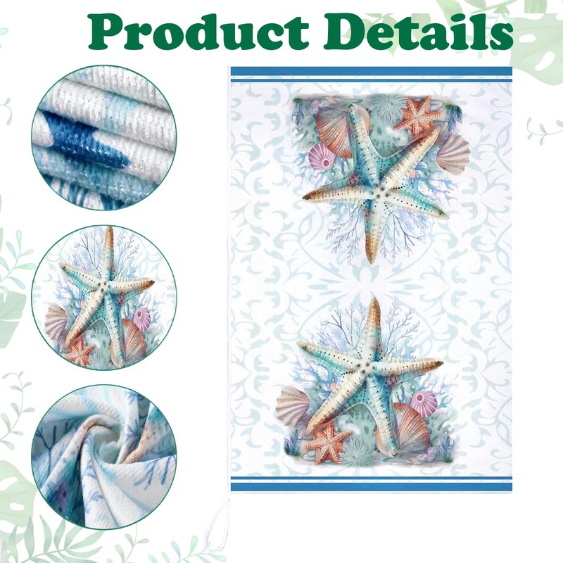 WEITAPYT Pack of 2 Tea Towels, Cotton Tea Towels, 60