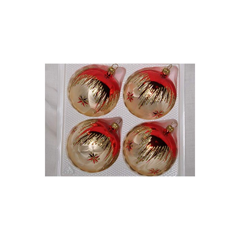 Jingle Bells Lauscha 4er Set 8cm Kugel Tradition