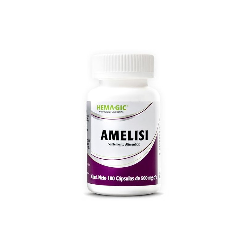 Amelisi Lisina 100 Cápsulas 500 Suplementos Alimenticios Aminoácidos Esenciales Celulosa