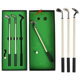 Mini Golf Gifts for Men - Fidget Pen, Golf Pen Set, 3 Golf Clubs Ballpoint Pens, Mini Desktop Games, Funny Fidget Toy, Ideal for Holidays, Office Gifts and Golf Fans