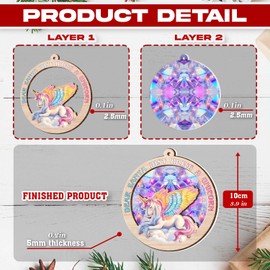 Unicorn Christmas Ornament - Unicorn Ornaments for Christmas Tree - Unicorn Suncatcher Ornament Decorations Christmas 2024 - Gifts for Unicorn Lovers - Unicorn Gifts for Women, Men