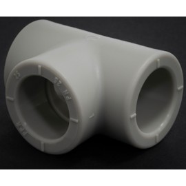AERZETIX - C67024 - Set of 5 identical T-pieces made of PPR / polypropylene / Ø25 mm PN25 for welding (polyfusion) - pipe connection - sanitary heating drinking water supply fitting angle elbow