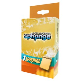 SPh2ONGE Super Absorbent Sponge (Yellow) | Multi Purpose | Designed for 10x Its Weight in Liquid | Reusable | Perfect Around Your Home | Effective on Anyone