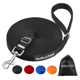 SuplutuX Recall Lead 5 m for Dogs with Storage Bag, Robust Dog Lead for Large Dogs and Small Dogs, Training Lead with D-Carabiner and Handle Pad