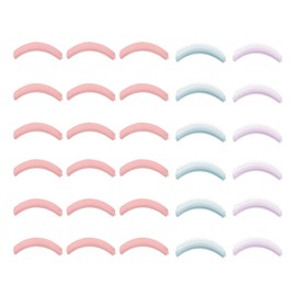 Lumbor37 30 Piezas Repuesto Para Rizador de Pestañas, Rizador de Pestañas Almohadillas de Repuesto de Goma, Dos Tipos de Almohadillas de Recambio(Rosa y Colorido)