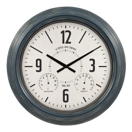 La Crosse Clock 433-3838 18.4" Hamilton Indoor/Outdoor Metal Analog Quartz Clock
