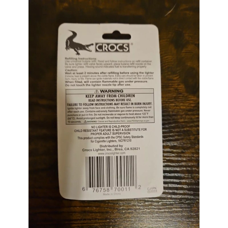 CROCS Color Jet Flame Refillable Blue Lighter