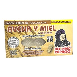 Del Indio Papago Jabón De Avena Y Miel Del Indio Papago 125g Pack De 5