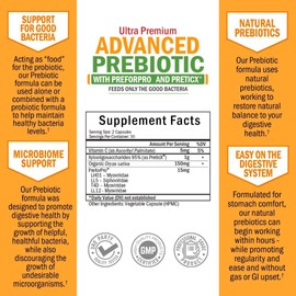 BioSchwartz Prebiotics for Advanced Gut Health - Immune System Support & Dietary Fiber - Fuels Good Bacteria Growth to Promote Digestive Health - Gas & Digestion Support - Probiotics for Men & Women - 60 Capsules