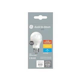 GE Dusk-to-Dawn 60-Watt EQ A19 Warm White Dimmable LED Light Bulb