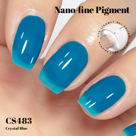 YTD Likomey Jelly Blue Gel Nail Polish,15m Sheer Translucent Fine Pigment UV Nail Gel,Salon Home DIY Nail Art Manicure and Pedicure Fall Winter Color Varnish,CS483