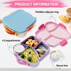 Kids Bento Lunch Box, Toast Shaped 4-Compartment 31OZ Container with