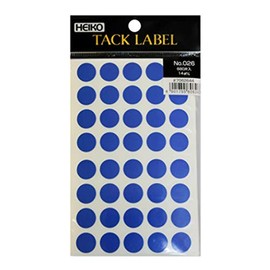 HEIKO Tack Label (Sticker) No.026 Round, Blue, 0.6 inches (14 mm), 680 Pieces/62-1029-42