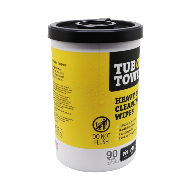 Tub O' Towels Heavy Duty, 10" x 12", Multi-Surface Cleaning