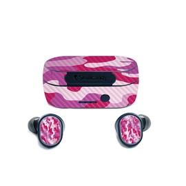 MightySkins Carbon Fiber Skin for Skullcandy Sesh True Wireless Earbuds - Pink Camo | Protective, Durable Textured Carbon Fiber Finish | Easy to Apply, Remove, and Change Styles | Made in The USA