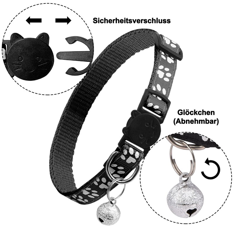 onebarleycorn Cat Collar, Cat Collars with Safety Clasp, Cat Collars