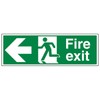 V Safety Fire Exit Arrow Left Sign - Landscape -