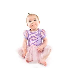 Little Adventures Baby Rapunzel Dress Onesie - Machine Washable with No Glitter (0-3 Months)