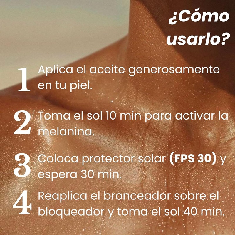Bronceador Mali Ingredientes 100% Naturales, Aceite a base de Cacao
