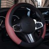 SHIAWASENA Car Steering Wheel Cover, Leather, Universal 15 Inch Fit,