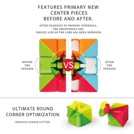 QY Toys Warrior W Speed Cube 3x3- Stickerless Magic Cube 3x3x3 Puzzles Toys (56mm), The Most Educational Toy to Effectively Improve Your Child's Concentration. (Standard Edition)