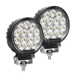 Exzeit 112W Led Light Pods, 4.5 Inch 150° Beam Flood Light Led Work Light for Forklift Truck Trailer Excavator Bulldozer, 12/24V