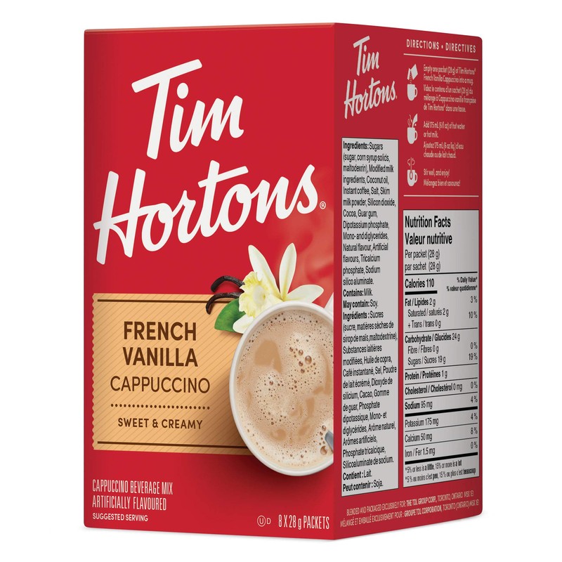 Tim Hortons Mezcla para preparar Cappuccino sabor French Vanilla On
